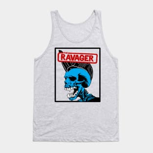 Blue Alien Guardian Skull Scifi Comic Book Superhero Punk Band Tank Top